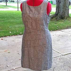 Saint Tropez West gray dress sz 14 100% linen